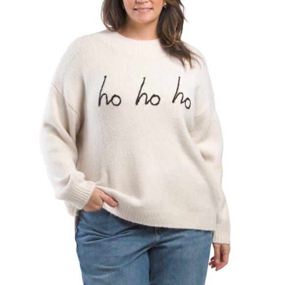 GILLI White Plus Ho Ho Ho Sweater - Picture 1 of 2
